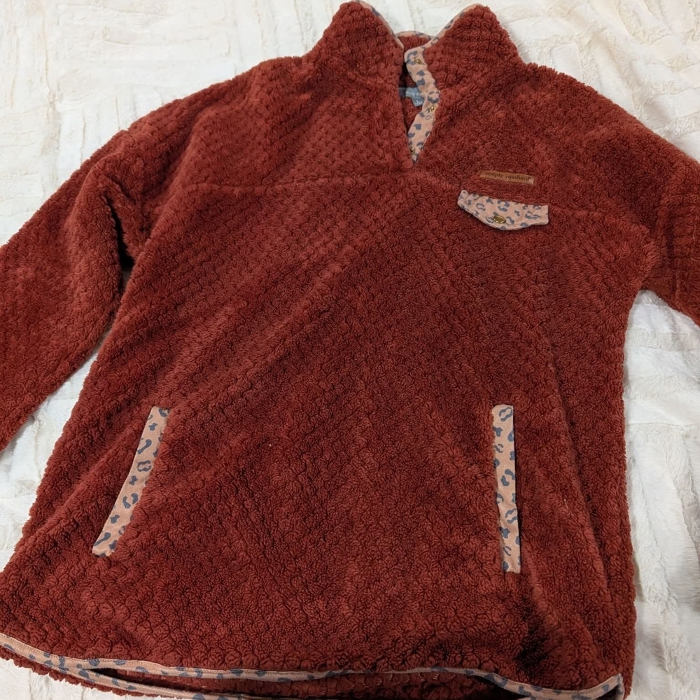 Cozy Textured Pullover in Rust
